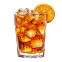 glass of iced tea with orange slices and ice cubes, creating a cool and invigorating drink concept, perfect for showcasing a balance of flavor and health benefits png