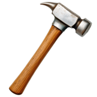 martelo . martelo para construção topo Visão . martelo ferramenta com cabeça e grandes lidar com plano deitar isolado. indústria favorito martelo png