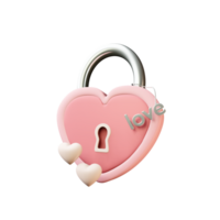 3d lock in the form of a heart with a hole for a key. Icon for the Day of All Lovers. Valentine's Day png