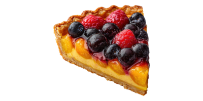 Slice of Berry Tart Isolated on Transparent Background. png