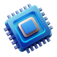 Abstract 3D Rendering of a Microchip - Technology png