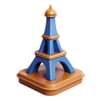 3D Render of a Stylized Eiffel Tower Toy Icon png