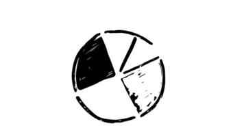 Animation forms a sketch of a pie chart icon video