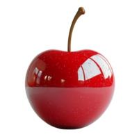 Hyperrealistic Polished Red Cherry with Glossy Surface and Detailed Texture png