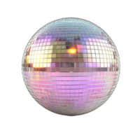 Iridescent Disco Ball with Colorful Reflection on Transparent Background png