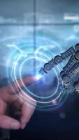 Human interaction with artificial intelligence processing a request. video