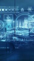 Abstract big data processing infographic. 3D render video