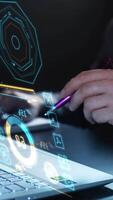 On the virtual panel of augmented reality, data on cryptocurrencies. video