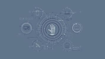 Infographics of device access protection in animated diagram. video