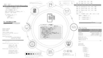 Monochrome infographics about accountancy and programming. video