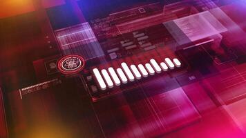 Abstract infographics on the topic of the energy recession presented on a virtual holographic tablet. video