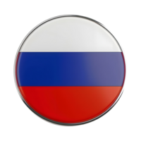 Glossy Round Button with Russian Flag Design isolated on transparent background png