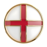 Glossy Round Button with English Flag Design isolated on transparent background png