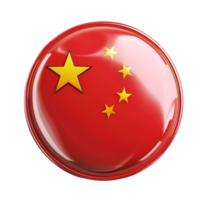 3D Rendering of China Flag isolated on transparent background png