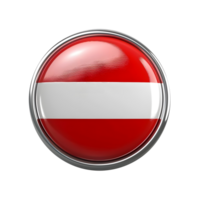 Austrian Flag Button Isolated on White Background isolated on transparent background png