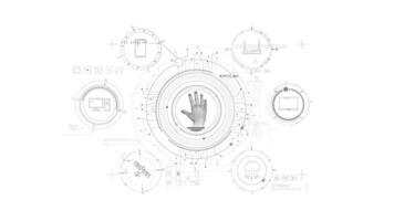 Monochrome animated infographic diagram about identifying and gaining access. video