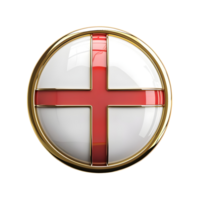 Glossy Round Button with English Flag isolated on transparent background png