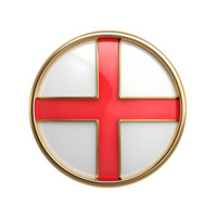 Glossy Round Button with English Flag Pattern isolated on transparent background png