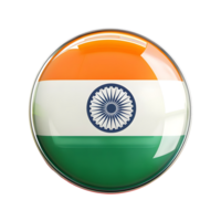 Glossy Round Button Featuring Indian Tricolor isolated on transparent background png