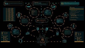 Animated infographics on the theme of modern devices and programming. video