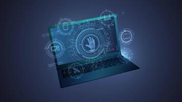 Animation about data protection on a personal computer. video