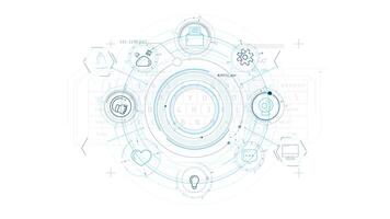Infographics of social networking in animated diagram. video