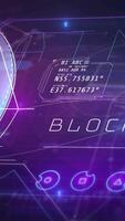 Colored digital space of blockchain and Bitcoin. video