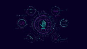 Animation of infographic diagram about identification and data protection. video