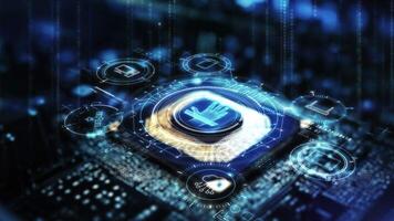 The processor processes identification data, infographics in 3D space. video