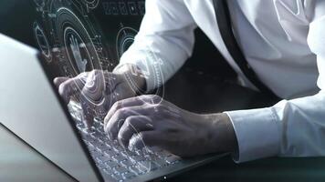 Setting up data protection systems on a laptop. video