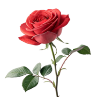 Red Blossom Rose isolated on transparent background png