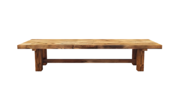 Rustic Wooden Table with Shelf isolated on transparent background png