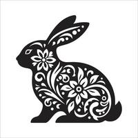 Happy new year. A rabbit on the number logo concept. Year of rabbit vector