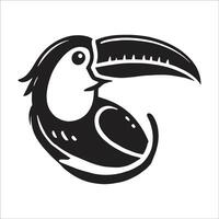 A Black toucan bird sign. Black toucan bird sign on white background vector
