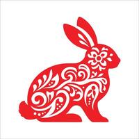 year of the rabbit vector