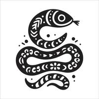 Happy Chinese New Year 2025 Zodiac Sign Year Of The Snake Silhouette year of the Snake illustration vector