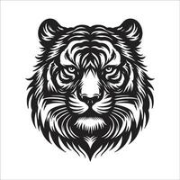 A Powerful Lion Face Silhouette Design illustration On White background vector
