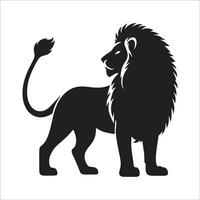 A black lion on a white background vector