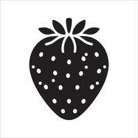 Silhouette of strawberry on a white background vector