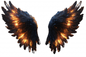 The wings of a bird are shown with a fiery glow, creating a sense of danger png