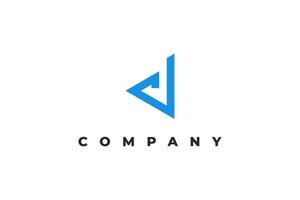 letter d and arrow simple minimal logo vector