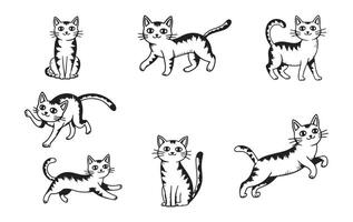 Hand Drawn Cat sketches vector