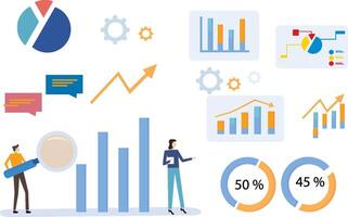 group business team meeting and working collaboration in office workplace concept vector