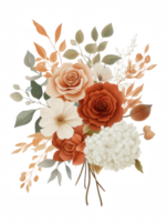 A bouquet of flowers with a white flower in the middle png