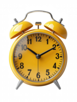 A yellow alarm clock with the hands on the numbers 3 and 9 png