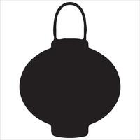 black shape paper round lantern for chinese new year, for various designs vector
