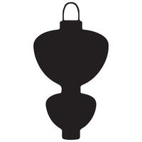 black paper lantern shape with two semi-circular sections for chinese new year, for a variety of designs vector
