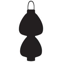 black paper lantern shape with two sections for chinese new year, for a variety of designs vector