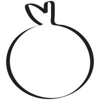 chinese orange simple icon for chinese new year drawn with original outline, for posters or other holiday designs vector