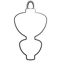 simple icon of Chinese paper lantern with two sections for Chinese New Year drawn with original outline vector